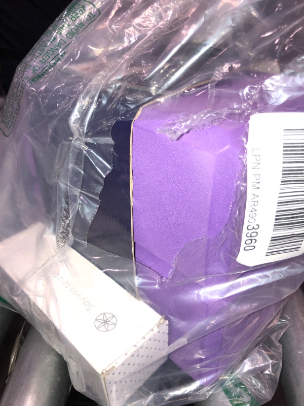 Photo 1 of (LIKE NEW) Gaiam Essentials Yoga Block 2 Pack & Yoga Strap Set, Deep Purple, 9" W x 6" H x 4" D