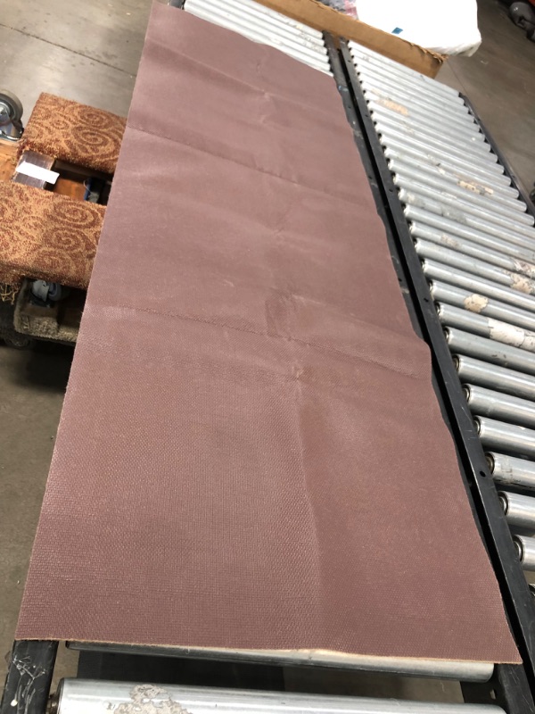 Photo 3 of 24" x 72" Warm Chestnut Brown Area Rug (Outdoor) Anti-Slip Latex Backing, Indoor, Runner Mat, Front Door Type Rug