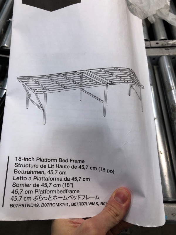 Photo 4 of **USED** Amazon Basics Foldable Metal Platform Bed Frame with Tool Free Setup, 18 Inches High, Twin, Black