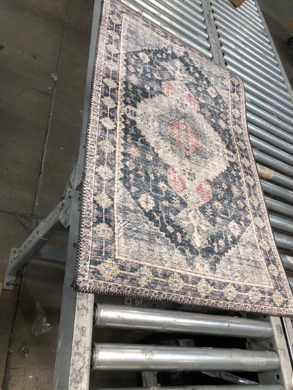 Photo 2 of **USED** Loloi II Skye Collection SKY-02 CHARCOAL / MULTI, Traditional 2'-3" x 3'-9" Accent Rug 2'-3" x 3'-9" Charcoal / Multi