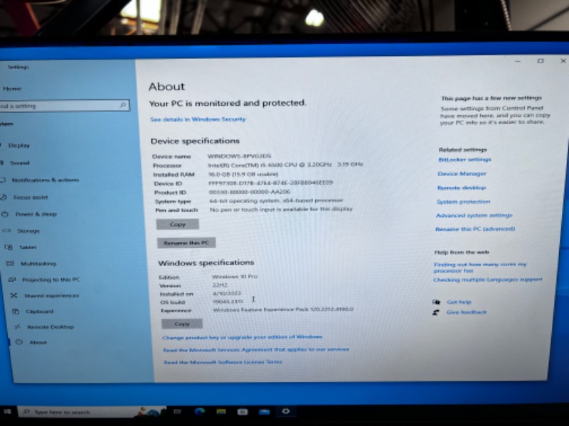 Photo 2 of HP ProDesk 600 G3 Intel Core i5-6500 processor
65 W
Up to 3.6 GHz maximum Turbo Frequency (3.2 GHz base frequency)
6 MB cache, 4 cores, 4 threads
Intel HD Graphics 530