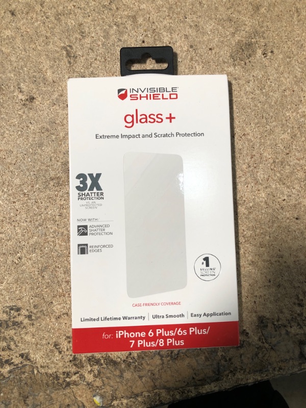 Photo 2 of invisibleSHIELD Glass+ Screen Protector for iPhone 8 Plus, iPhone 7 Plus, iPhone 6s Plus, iPhone 6 Plus