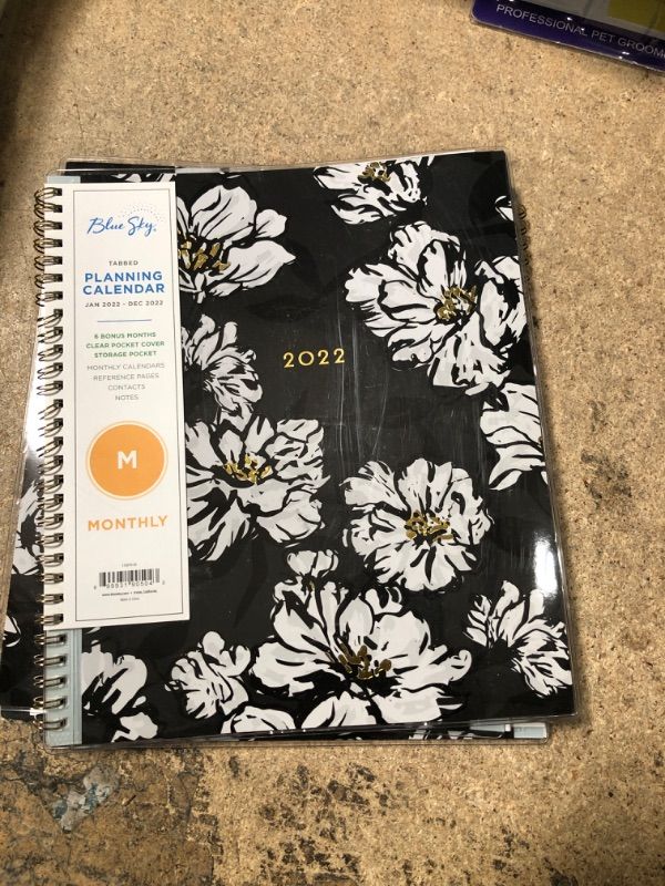 Photo 2 of Blue Sky 2022 Monthly Planner, January 2022 - December 2022, 8" x 10", Flexible Cover, Wirebound, Baccara Dark (110216-22) Old Edition