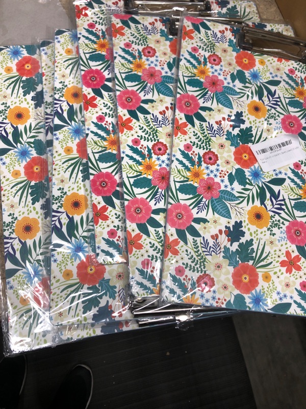 Photo 2 of 6 PACK* Cute Clipboard Hardboard for Women, Designed Decorative Wood A4 Letter Size Clipboards for Students Classroom Office, Retractable Hole for Hanging Board Clips - Colorful Flowers Leaves?12.4" x 8.9"?