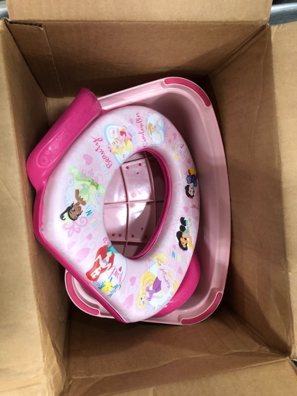 Photo 2 of Disney Princess "Loving Life" 2 Piece Essential Potty Training Set - Soft Potty Seat, Step Stool