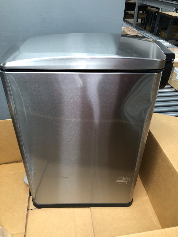 Photo 4 of  12 Gallon Slim Kitchen Trash Can, Stainless Steel, Step Pedal, 45 Liter