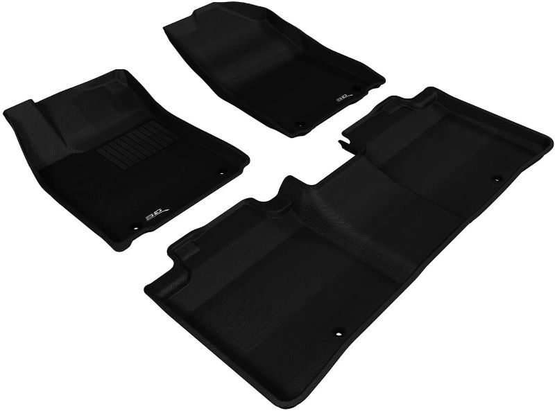 Photo 1 of 3D MAXpider Complete Set Custom Fit All-Weather Floor Mat for Select Lexus ES/ ES Hybrid Models - Kagu Rubber (Black)
