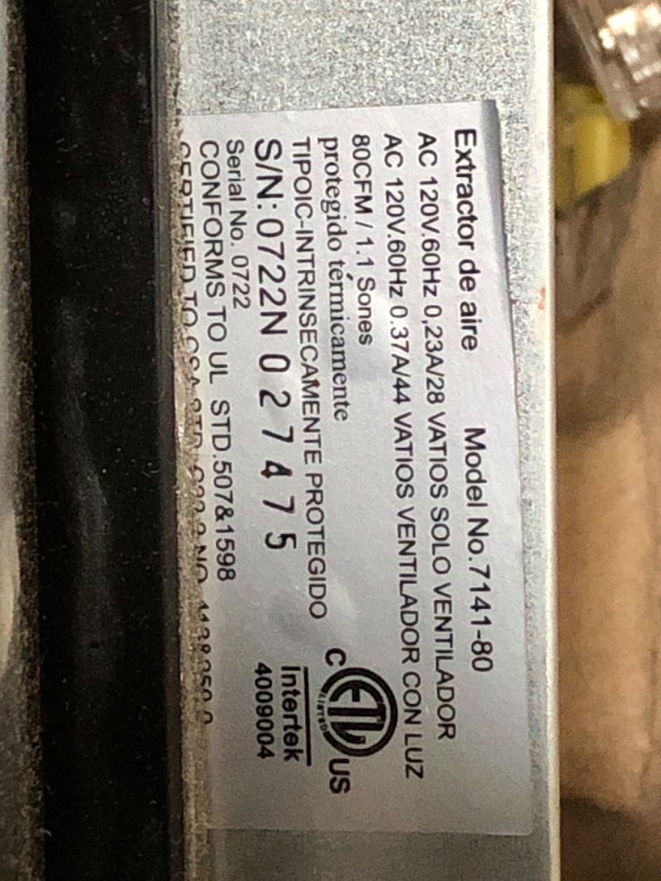 Photo 4 of Homewerks 7141-80 Bathroom Fan Integrated LED Light Ceiling Mount Exhaust Ventilation 1.1 Sones 80 CFM & BROAN NuTone 678 Ventilation Fan and Light Combo for Bathroom and Home, 100 W 80 CFM Mount + Fan and Light Combo 50 CFM