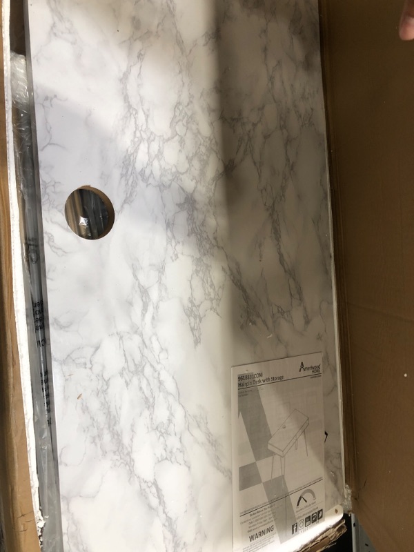 Photo 2 of **SEE NOTES**
Novogratz Athena Computer Desk with Storage, White Marble