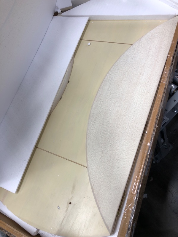 Photo 1 of *TABLETOP ONLY* East West Furniture Dinning DMT-ABC-TP Dining Room Table Round Tabletop and 42 x 30-Wire Brush Butter Cream Finish
