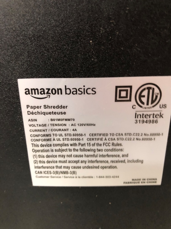 Photo 2 of Amazon Basics 15-Sheet Cross-Cut Paper, CD Credit Card Office Shredder 15 Sheet - original model Shredder