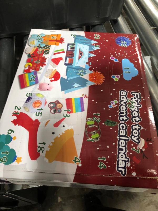 Photo 1 of Christmas Advent Calendar 2022 Fidget Toys-24 Days Countdown Advent Calendar Sensory Toys Packs for Kids Party Surprise Xmas Gifts 53Pcs