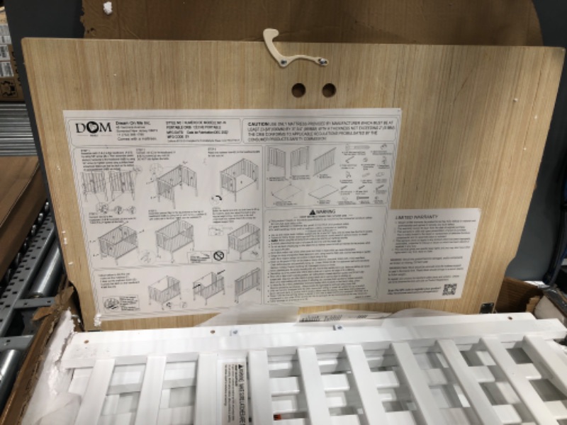 Photo 2 of Dream On Me Aden 4 in 1 Convertible Mini Crib, White