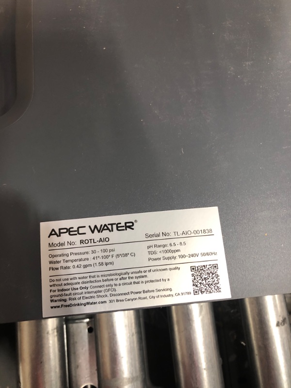 Photo 5 of APEC Tankless RO Water Filter System ROTL-AIO - Four-in-One Premium Reverse Osmosis Water Filtration, 2:1 Pure to Drain, Filters Fluoride, Heavy Metals, 1K+ Impurities, Easy DIY Install & Care