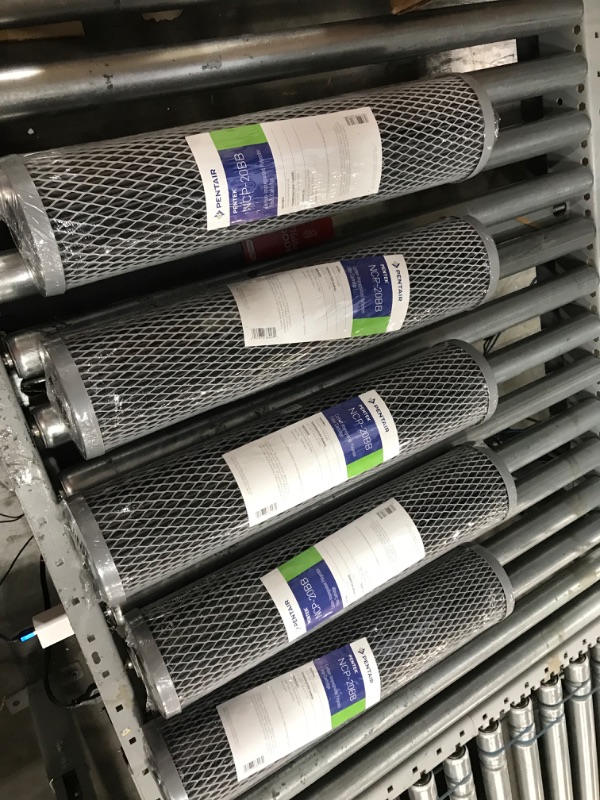 Photo 1 of (5) Pentair Pentek NCP-20BB Big Blue Carbon Water Filter, 20-Inch, Whole House Non-Cellulose Carbon Impregnated Pleated Filter Cartridge, 20" x 4.5", 10 Micron 20" x 4.5" Pack of 1