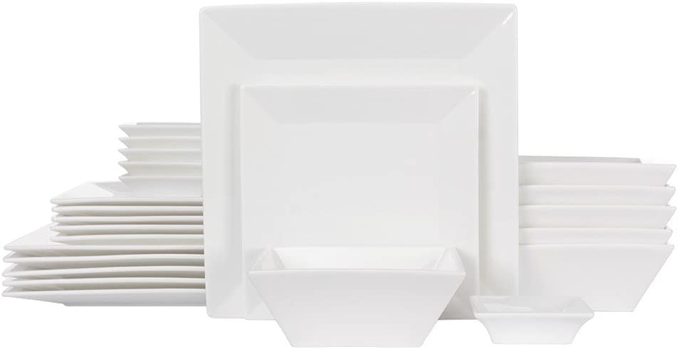 Photo 1 of **MISSING ITEMS**  orlien 24-Piece Classic Square Dinnerware Set for 6, Off White