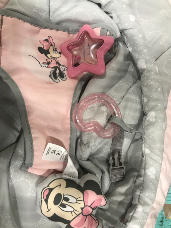 Photo 4 of Bright Starts Minnie Mouse Rosy Skies Cradling Baby Bouncer - Pink