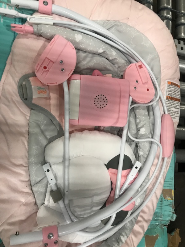 Photo 6 of Bright Starts Minnie Mouse Rosy Skies Cradling Baby Bouncer - Pink