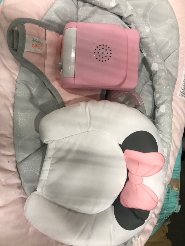 Photo 5 of Bright Starts Minnie Mouse Rosy Skies Cradling Baby Bouncer - Pink