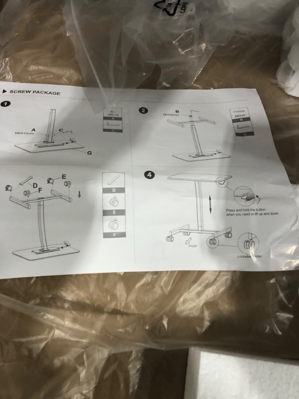 Photo 1 of height adjustable mobile desk d-m01