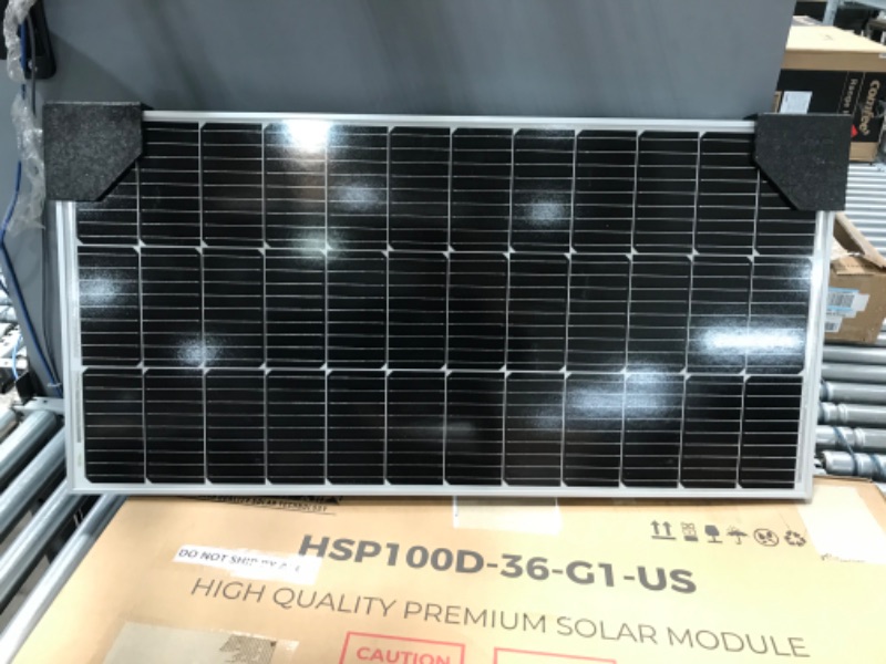 Photo 2 of *INCOMPLETE* *SEE NOTES* HQST 100 Watt 9BB Monocrystalline Solar Panel with 40 Amp Bluetooth Lithium MPPT Solar Charge Controller 12V 24V for Off-Grid RVs