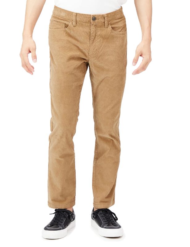 Photo 1 of Goodthreads Men's Slim-Fit 5-Pocket Comfort Stretch Corduroy Pant 32W x 30L Khaki Brown