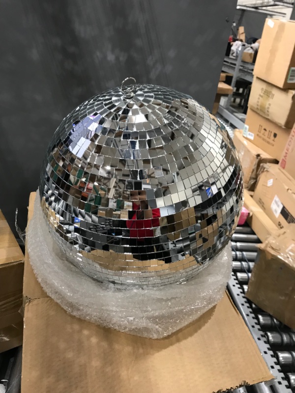 Photo 2 of 2 PC SET: Large + Small Disco Ball ,Disco Ball ,16 inch Mirror Ball Hanging Disco Ball for DJ Club Stage Bar Party Wedding Holiday Decoration
