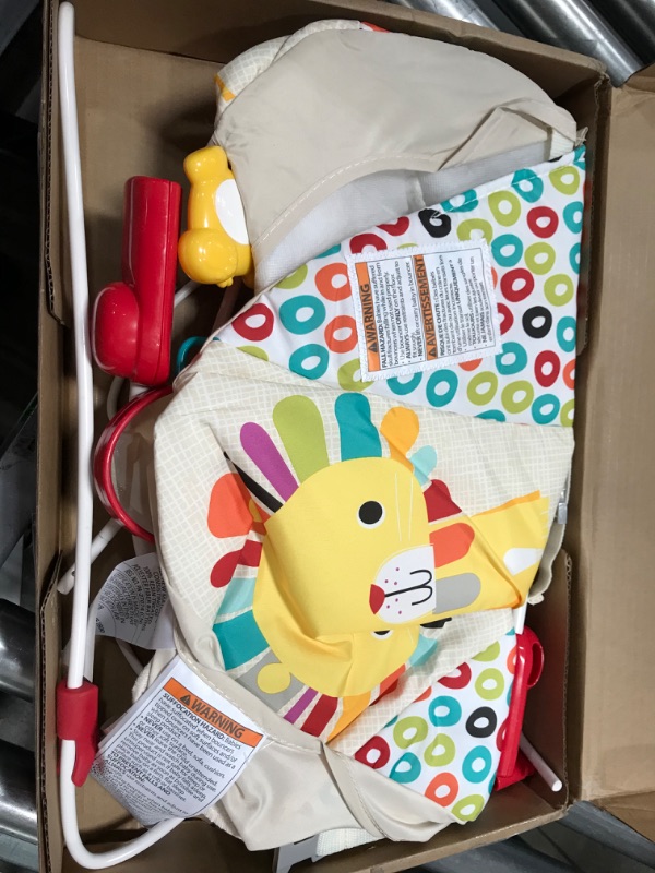 Photo 1 of Bright Starts Playful Pinwheels Portable Baby Bouncer with Vibrating Infant Seat and-Toy Bar, 19.8x13.1x3.4 Inch, Age 0-6 Months