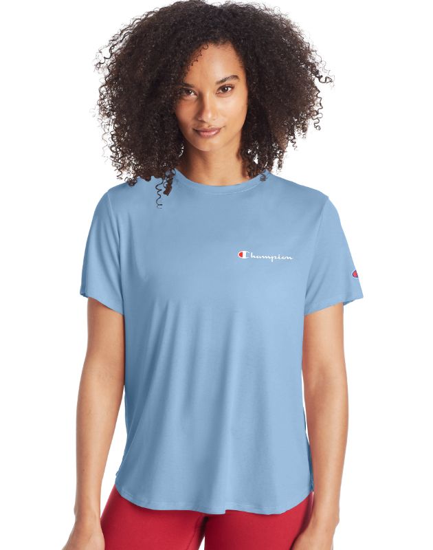 Photo 1 of Champion Women's Athletics Classic Tee, Script Logo Candid Blue 2XL
