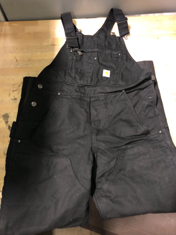 Photo 2 of Carhartt womens Relaxed Fit Washed Duck Insulated Bib Overall Medium Black