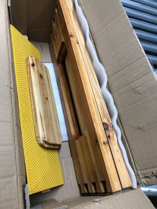 Photo 4 of VEVOR Bee Hive, 10 Frame Complete Beehive Kit, Dipped in 100% Natural Beeswax Includes 1 Medium Honey Super Box with Waxed Foundations, for Beginners & Pro Beekeepers