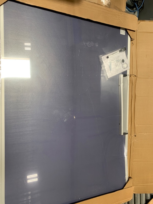 Photo 2 of Used / minor damage bent / cracked*** Amazon Basics Magnetic Dry Erase White Board, 36 x 24-Inch Whiteboard - Silver Aluminum Frame 24" x 36" Magnetic, Aluminum Frame