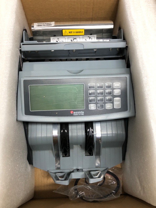 Photo 2 of Cassida 5520 UV/MG - USA Money Counter with ValuCount, UV/MG/IR Counterfeit Detection, Add and Batch Modes - Large LCD Display & Fast Counting Speed 1,300 Notes/Minute UV/MG Counterfeit Detection Detection