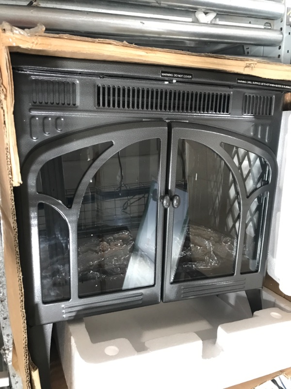 Photo 4 of *MINOR DAMAGE* *TESTED NON FUNCTIONAL NEEDS REPAIR** Duraflame Electric Infrared Quartz Fireplace Stove with 3D Flame Effect, Black