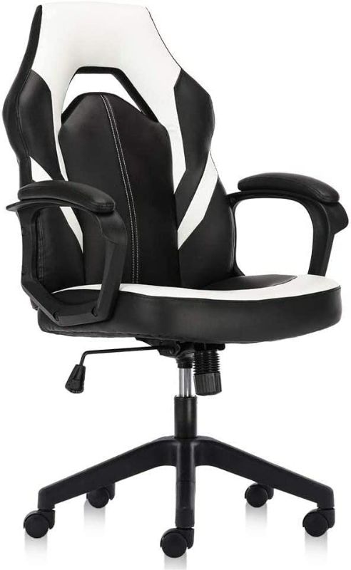 Photo 1 of Ergonomic Gaming Office Chair - Computer Desk Chair, PU Leather Executive Swivel Chair with Padded Seat Cushion and Lumbar Support for Working, Studying, Gaming
