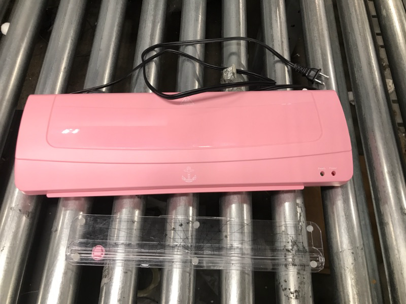 Photo 2 of Thermal Laminator Machine, 12 inches Wide (A3 A4 A6), Never Jam Technology, with Paper Trimmer, Corner Rounder, 2 Roller System, Pink