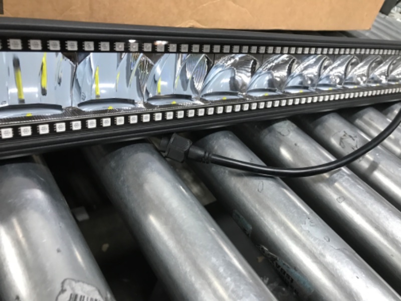 Photo 3 of Lpteso RGBW LED Light Bar 42'' inch 240W Flood Spot Combo Beam 2PCS 4 Inch 18W Flood RGB LED Pods with 16 Solid Colors Chasing RGB Halo Ring Changing with Strobe Flashing with Rocker Switch Wiring