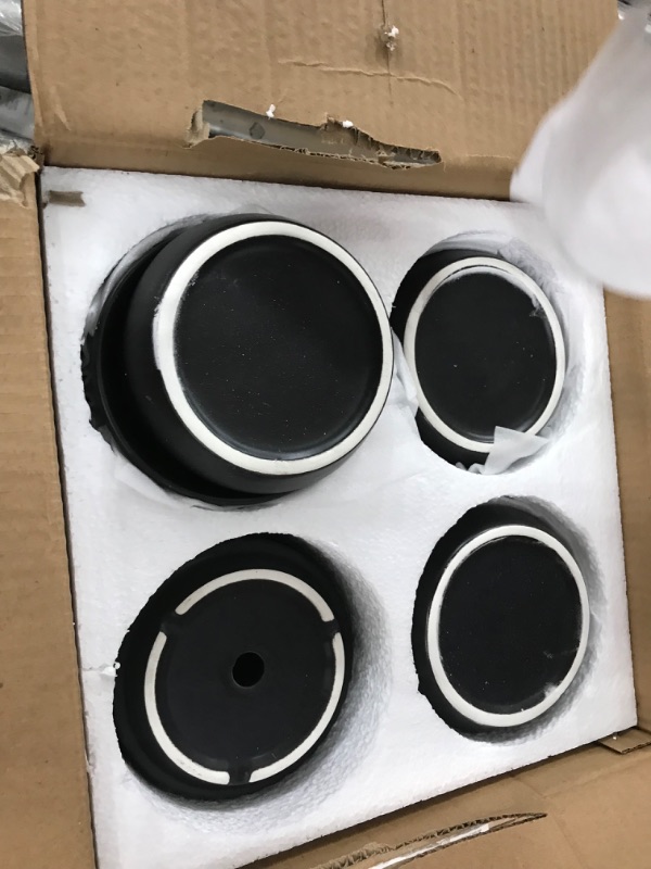 Photo 4 of POTEY Black Planters Pots for Plants Indoor - 4.2 Inch Glazed Ceramic Modern Bonsai Container with Drainage Holes & Saucer 053502 (Set of 4, Plants Not Included)