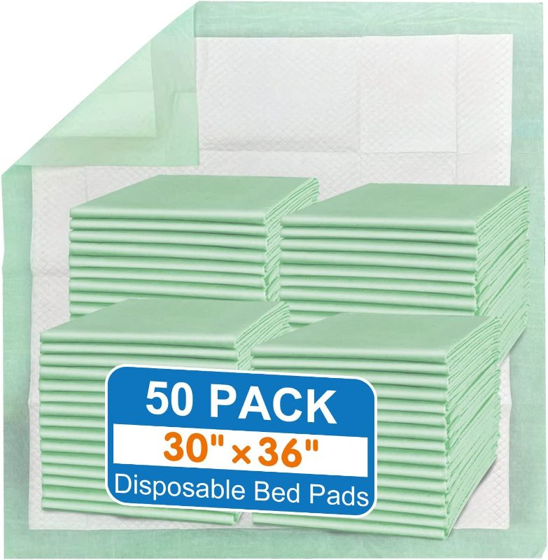 Photo 1 of (IMCOMPLETE)MILDPLUS Disposable Bed Pads 30“X36” (50 Pcs) Extra Large Underpads for Incontinence Disposable Pads for Adult, Bedwetting Child or Pets (90g/Piece, 7g SAP)
