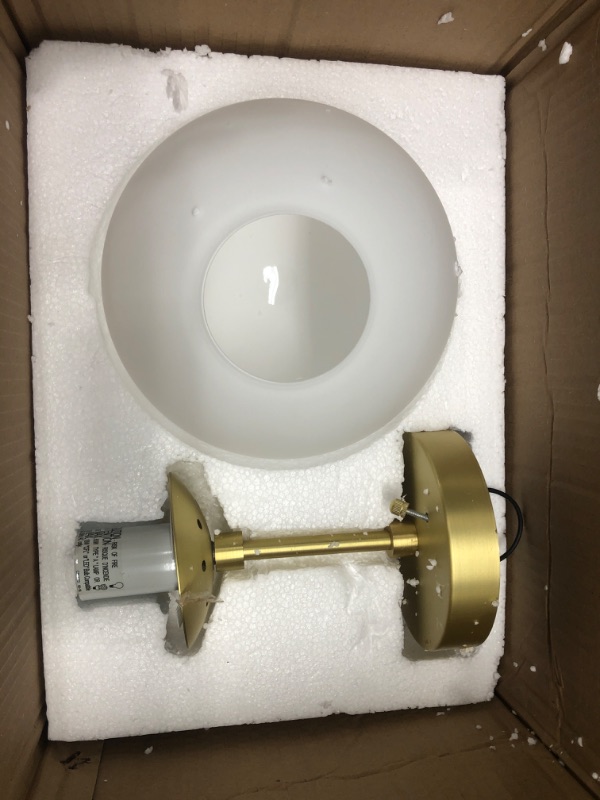 Photo 3 of *Missing Hardware/Bulb* XiNBEi Lighting Semi Flush Light 1 Light Semi Flush Mount Ceiling Light, Globe Ceiling Light Satin Brass Finish for Living & Dinning Room XB-SF1211-SB Satin Brass 1 Light