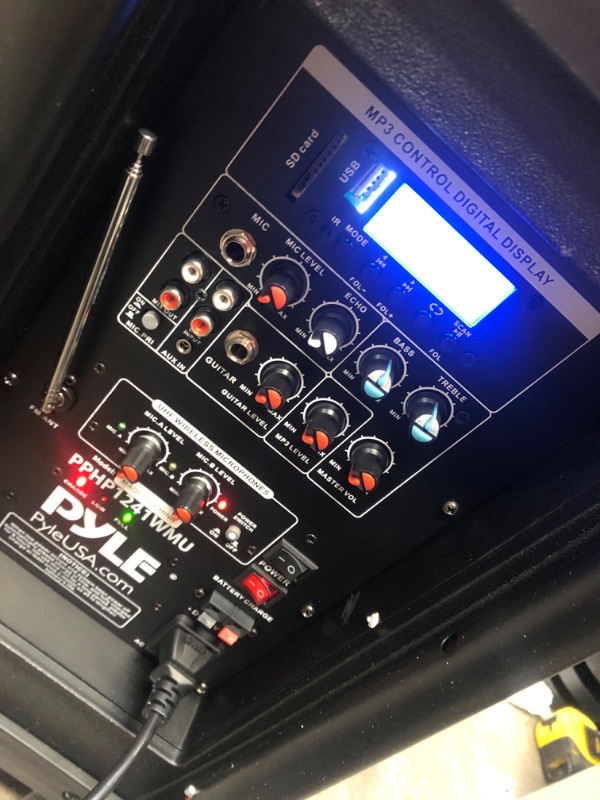 Photo 1 of Wireless Portable PA Speaker System - Compatible with Bluetooth, Active Loudspeaker, 1000 Watt Powered 2-Way Waterproof Amplifier, 12” Subwoofer, Tweeter, RCA, XLR, Mic In for Dj & Party - PPHP1241WMU
