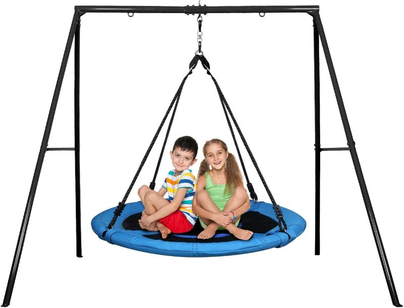 Photo 1 of `Heavy Duty Metal Swing Frame, Extra Large Swing Stand for Kids and Adults, Supports up to 440 LBS, Fits for Most Swings, Great for Indoor and Outdoor Activities, Garden, Backyard,