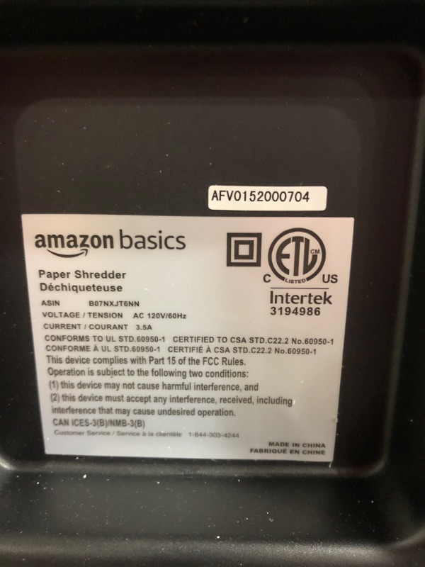 Photo 4 of Amazon Basics 150-Sheet Autofeed Micro-Cut Paper Shredder 150 Sheet Shredder