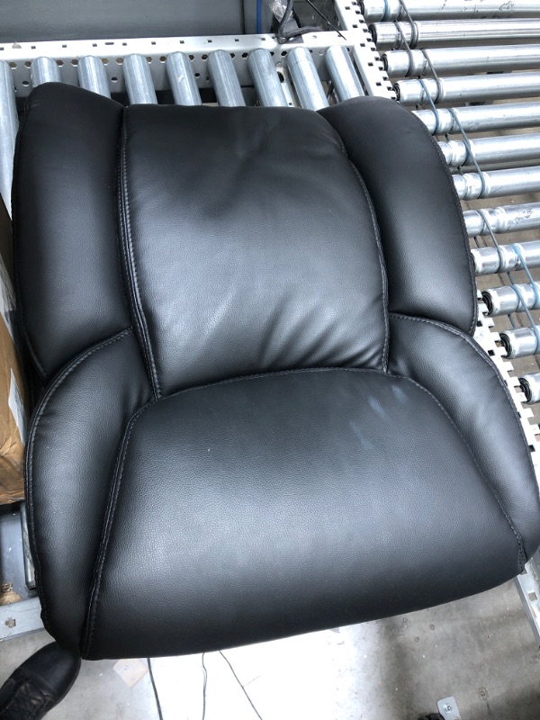 Photo 3 of **MISSING HARDWARE**Executive Office Chair - Ergonomic Big and Tall Home Computer Desk Chair with Lumbar Support, PU Leather, High Back , Adjustable Height & Swivel Black High Back