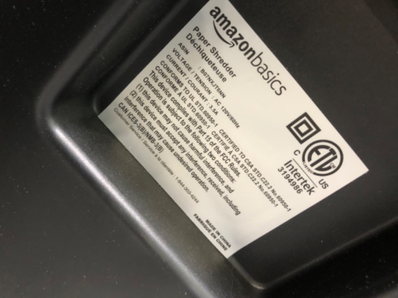 Photo 3 of Amazon Basics 150-Sheet Autofeed Micro-Cut Paper Shredder
