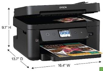 Photo 1 of Epson Workforce WF-2860 All-in-One Wireless Color Printer with Scanner, Copier, Fax, Ethernet, Wi-Fi Direct and NFC, Amazon Dash Replenishment Ready