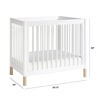 Photo 1 of Babyletto Gelato 4-in-1 Convertible Mini Crib in White and Washed Natural, Greenguard Gold Certified