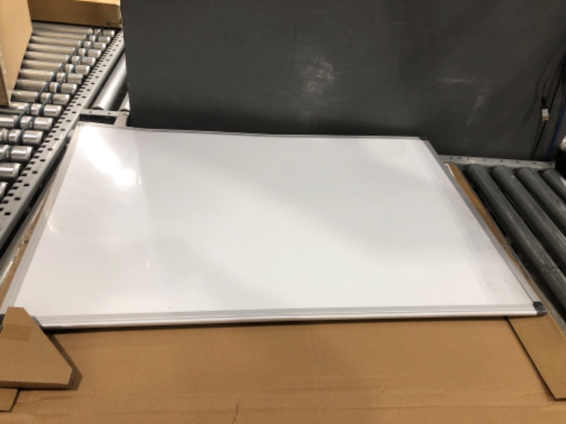 Photo 2 of FACTORY SEALED; BENT BOARD/FRAME**Amazon Basics Magnetic Dry Erase White Board, 36 x 24-Inch Whiteboard - Silver Aluminum Frame 24" x 36" Magnetic, Aluminum Frame