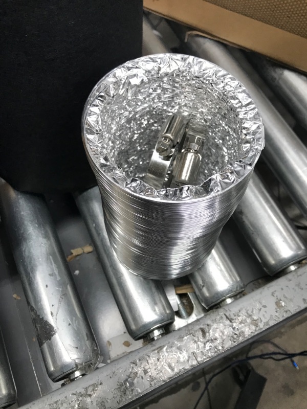 Photo 5 of VIVOSUN Air Filtration Kit, 4” 190 CFM Inline Ventilation Fan with Speed Controller, 4” Black Carbon Filter and 8’ of Ducting for Grow Tent, Planting Room, Air Circulation 4 Inch Black Filter+Silver Ducting