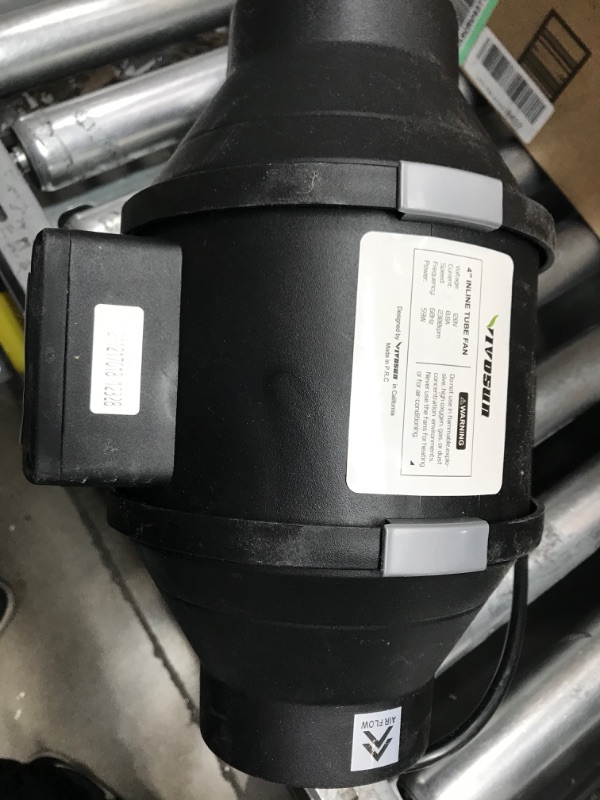 Photo 3 of VIVOSUN Air Filtration Kit, 4” 190 CFM Inline Ventilation Fan with Speed Controller, 4” Black Carbon Filter and 8’ of Ducting for Grow Tent, Planting Room, Air Circulation 4 Inch Black Filter+Silver Ducting